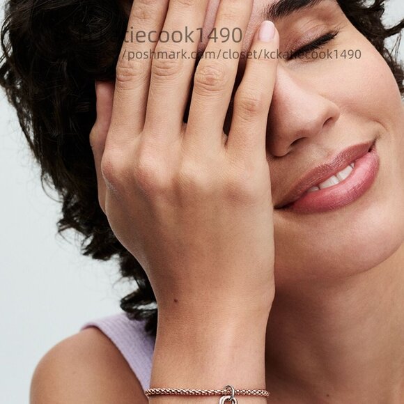 Pandora Two-tone Twistable Heart Padlock Double Dangle Charm - Picture 5 of 6